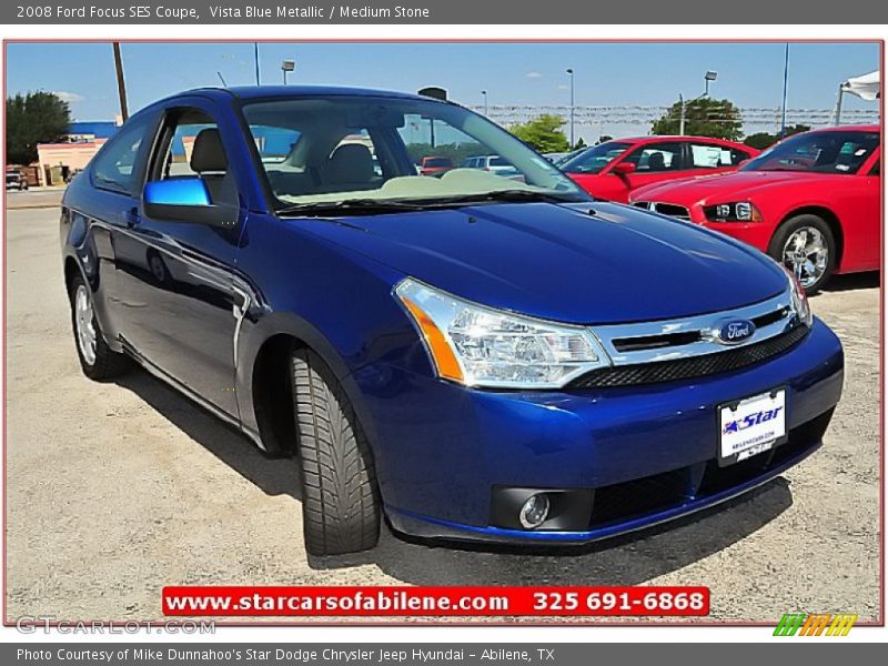 Vista Blue Metallic / Medium Stone 2008 Ford Focus SES Coupe