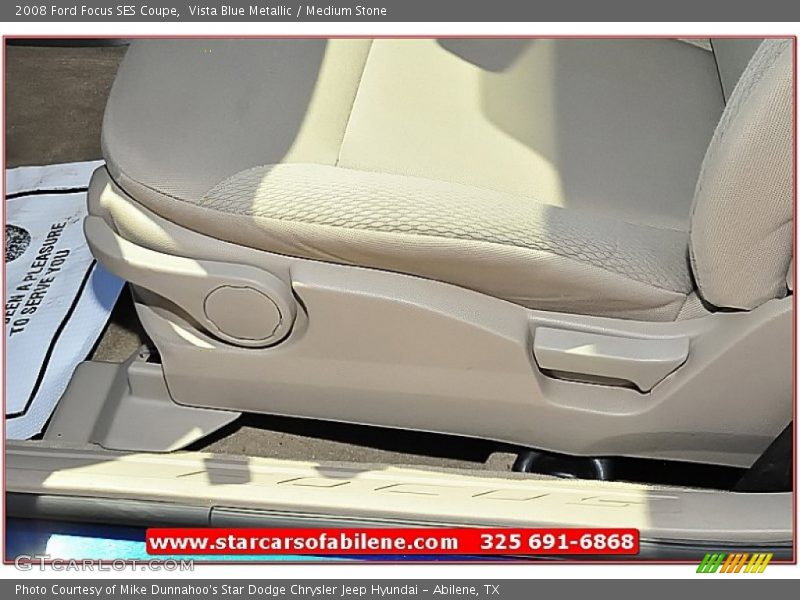 Vista Blue Metallic / Medium Stone 2008 Ford Focus SES Coupe