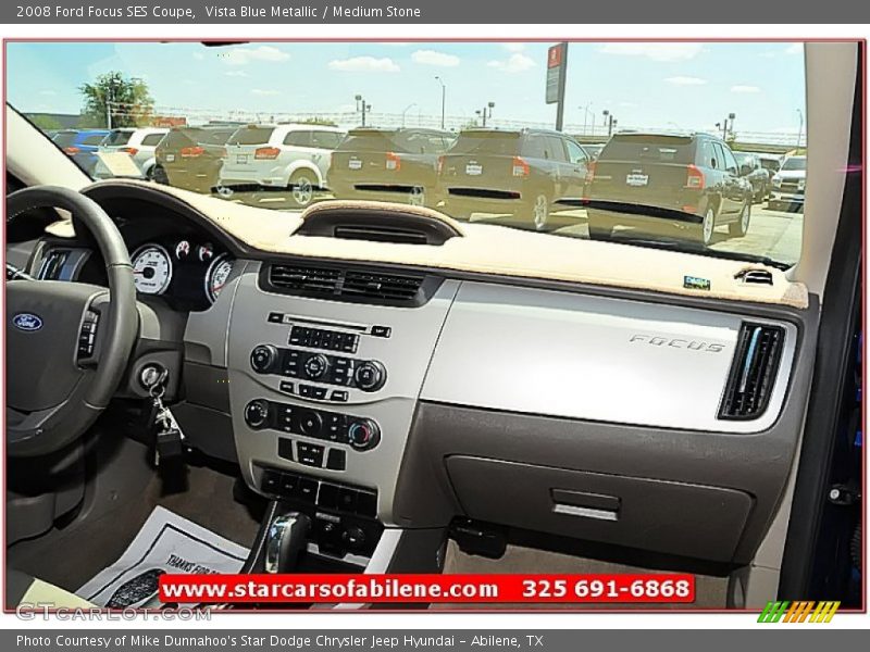 Vista Blue Metallic / Medium Stone 2008 Ford Focus SES Coupe