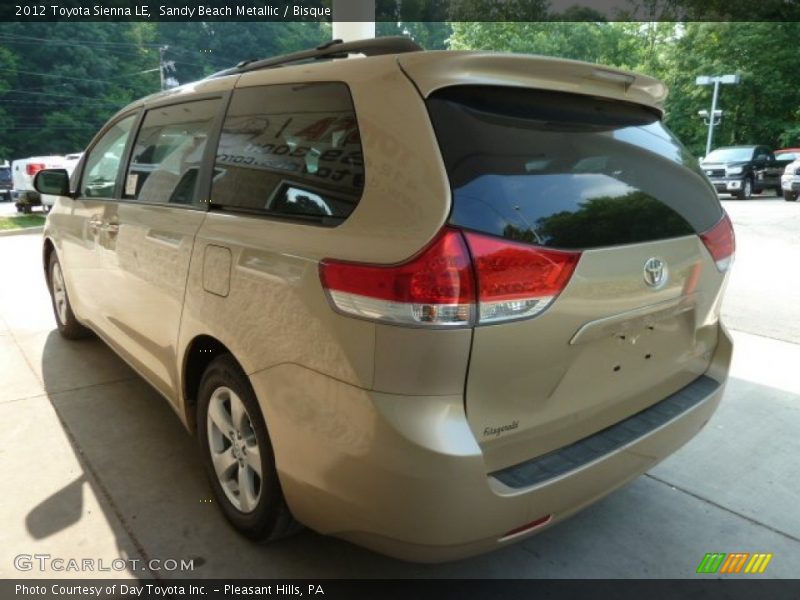 Sandy Beach Metallic / Bisque 2012 Toyota Sienna LE