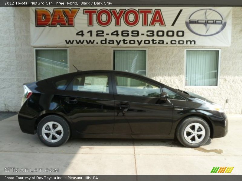 Black / Dark Gray 2012 Toyota Prius 3rd Gen Three Hybrid