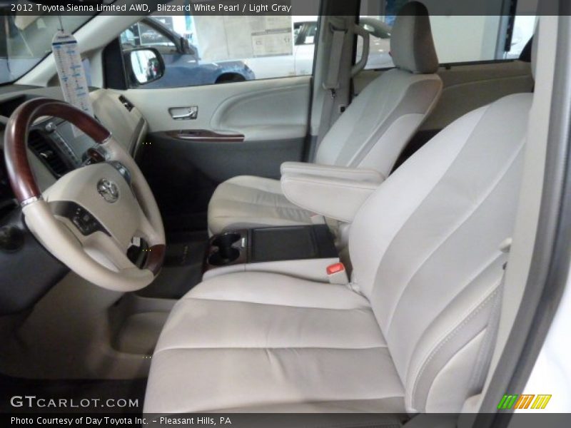 Blizzard White Pearl / Light Gray 2012 Toyota Sienna Limited AWD