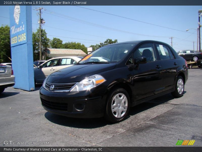 Super Black / Charcoal 2010 Nissan Versa 1.8 S Sedan