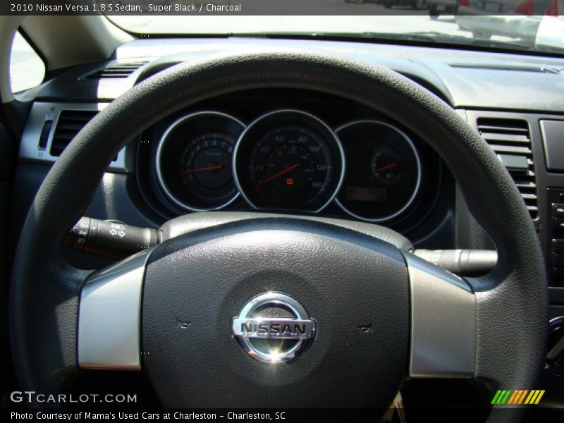 Super Black / Charcoal 2010 Nissan Versa 1.8 S Sedan