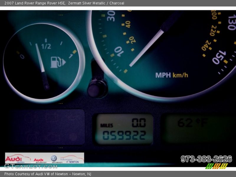 Zermatt Silver Metallic / Charcoal 2007 Land Rover Range Rover HSE