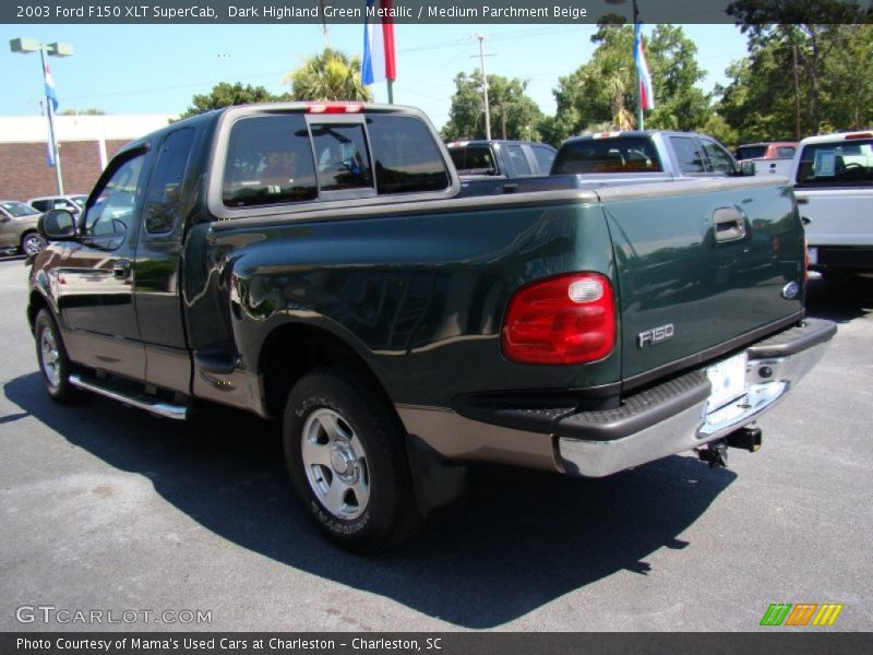 Dark Highland Green Metallic / Medium Parchment Beige 2003 Ford F150 XLT SuperCab