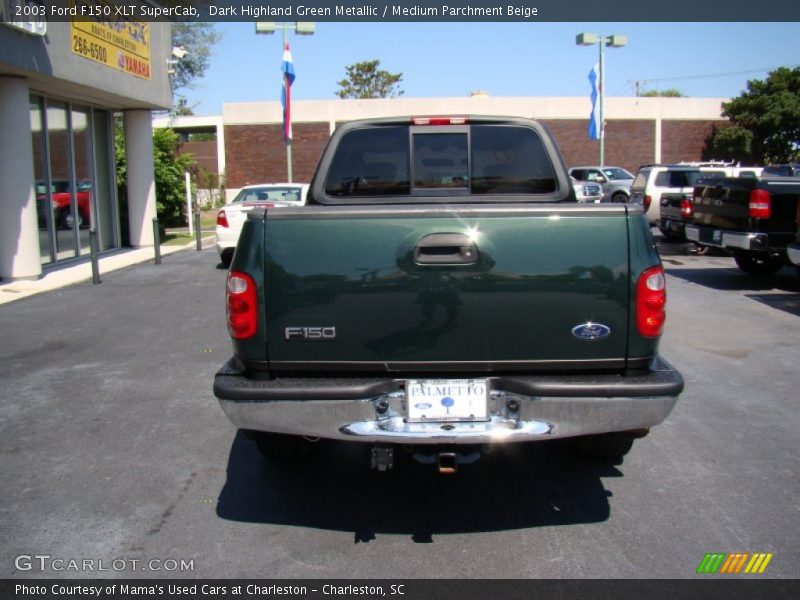 Dark Highland Green Metallic / Medium Parchment Beige 2003 Ford F150 XLT SuperCab