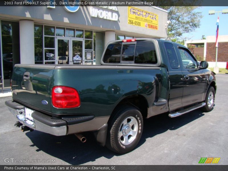 Dark Highland Green Metallic / Medium Parchment Beige 2003 Ford F150 XLT SuperCab
