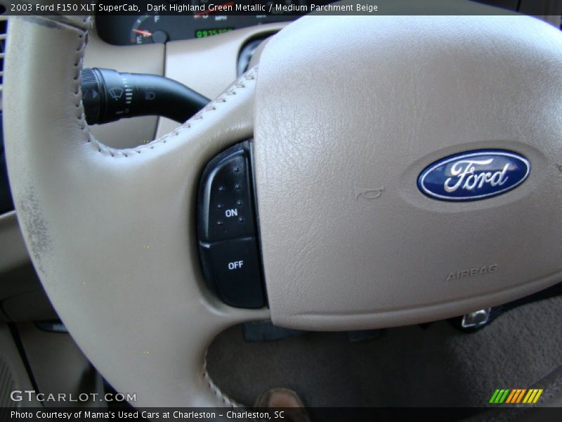 Dark Highland Green Metallic / Medium Parchment Beige 2003 Ford F150 XLT SuperCab