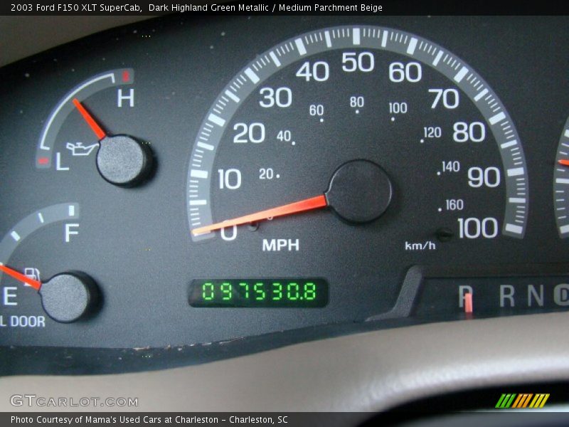 Dark Highland Green Metallic / Medium Parchment Beige 2003 Ford F150 XLT SuperCab