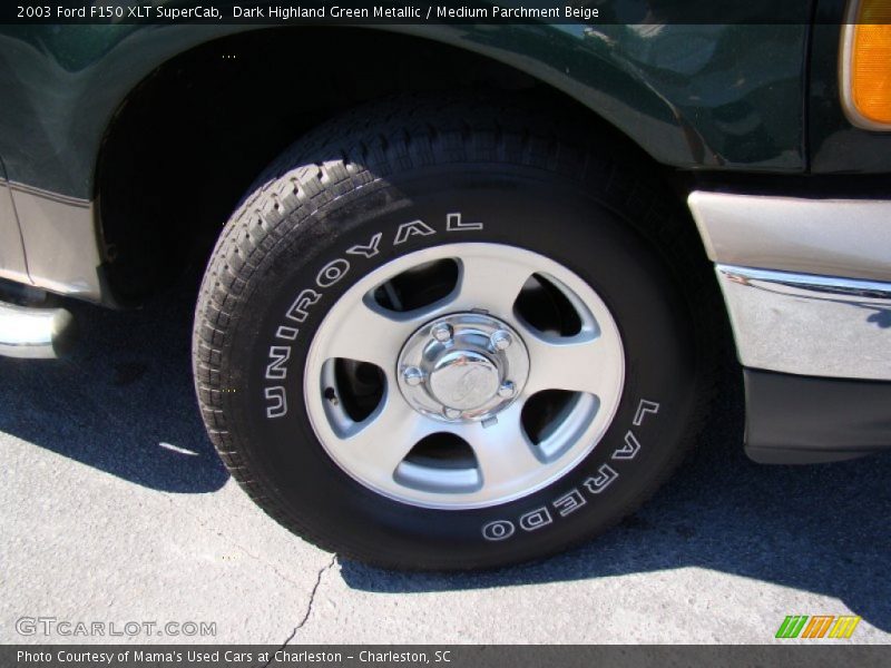 Dark Highland Green Metallic / Medium Parchment Beige 2003 Ford F150 XLT SuperCab