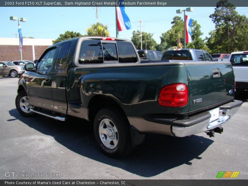 Dark Highland Green Metallic / Medium Parchment Beige 2003 Ford F150 XLT SuperCab