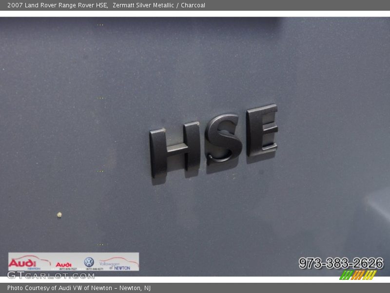 Zermatt Silver Metallic / Charcoal 2007 Land Rover Range Rover HSE