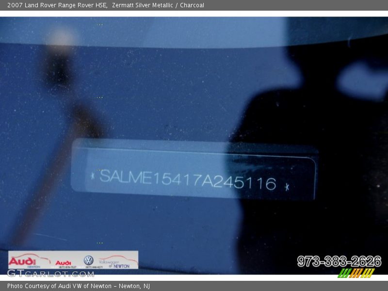 Zermatt Silver Metallic / Charcoal 2007 Land Rover Range Rover HSE