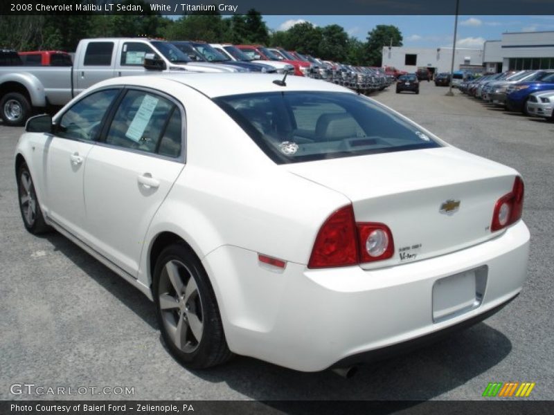 White / Titanium Gray 2008 Chevrolet Malibu LT Sedan