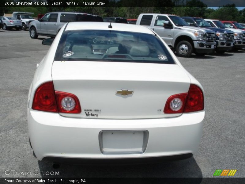 White / Titanium Gray 2008 Chevrolet Malibu LT Sedan