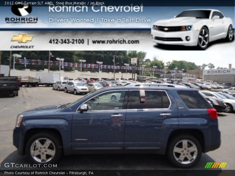 Steel Blue Metallic / Jet Black 2012 GMC Terrain SLT AWD