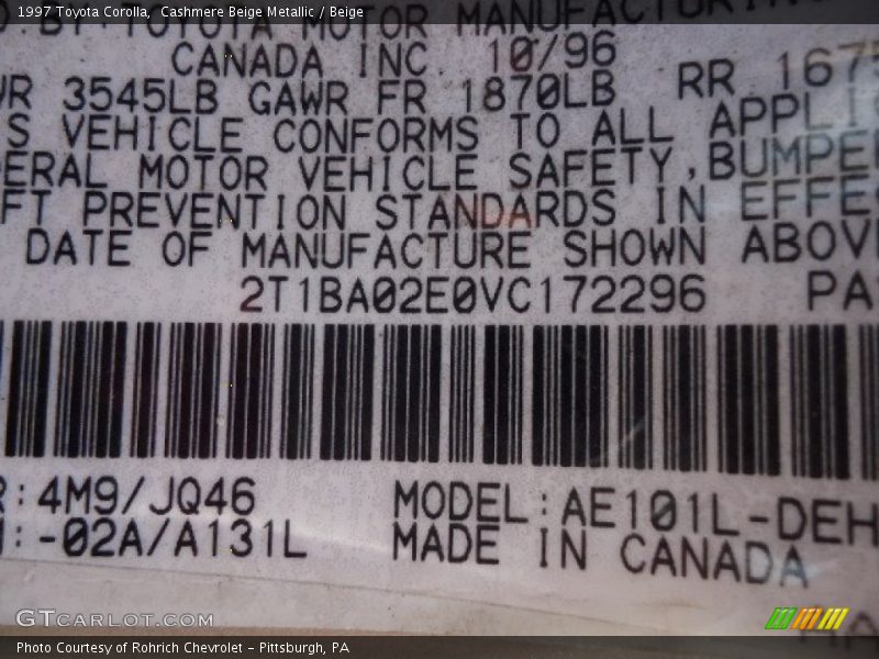 4M9 - 1997 Toyota Corolla 