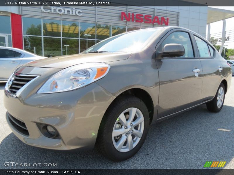 Titanium Metallic / Charcoal 2012 Nissan Versa 1.6 SL Sedan