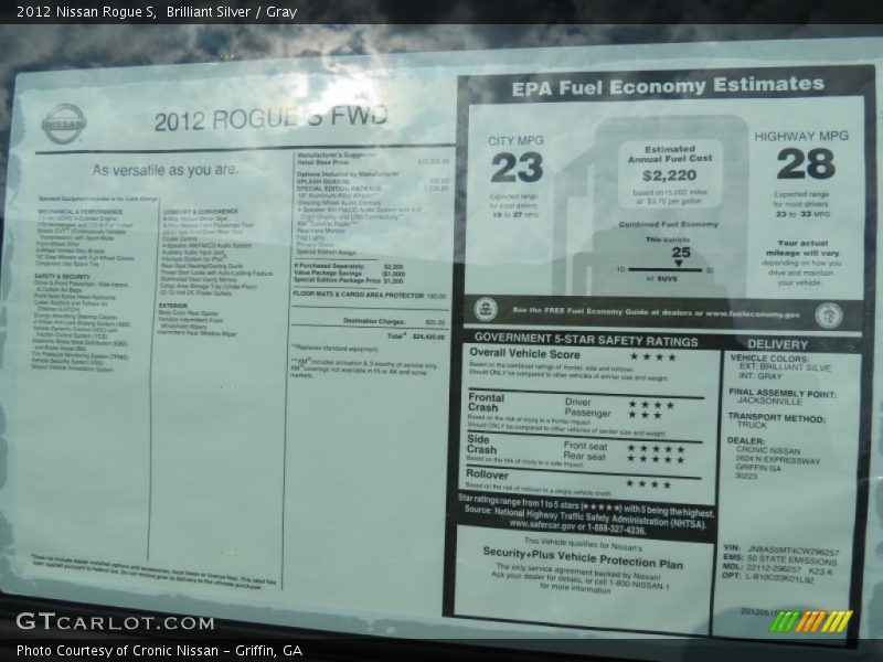 Brilliant Silver / Gray 2012 Nissan Rogue S