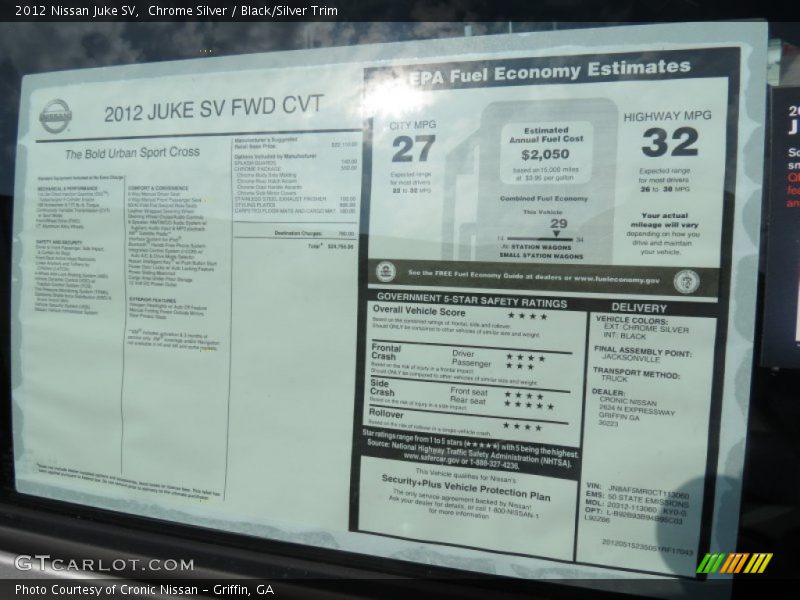 Chrome Silver / Black/Silver Trim 2012 Nissan Juke SV