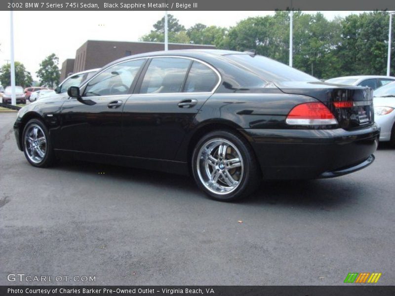 Black Sapphire Metallic / Beige III 2002 BMW 7 Series 745i Sedan