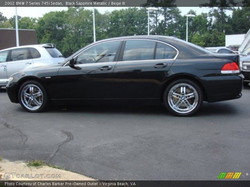 Black Sapphire Metallic / Beige III 2002 BMW 7 Series 745i Sedan