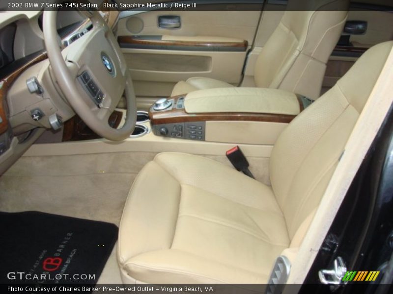 Black Sapphire Metallic / Beige III 2002 BMW 7 Series 745i Sedan