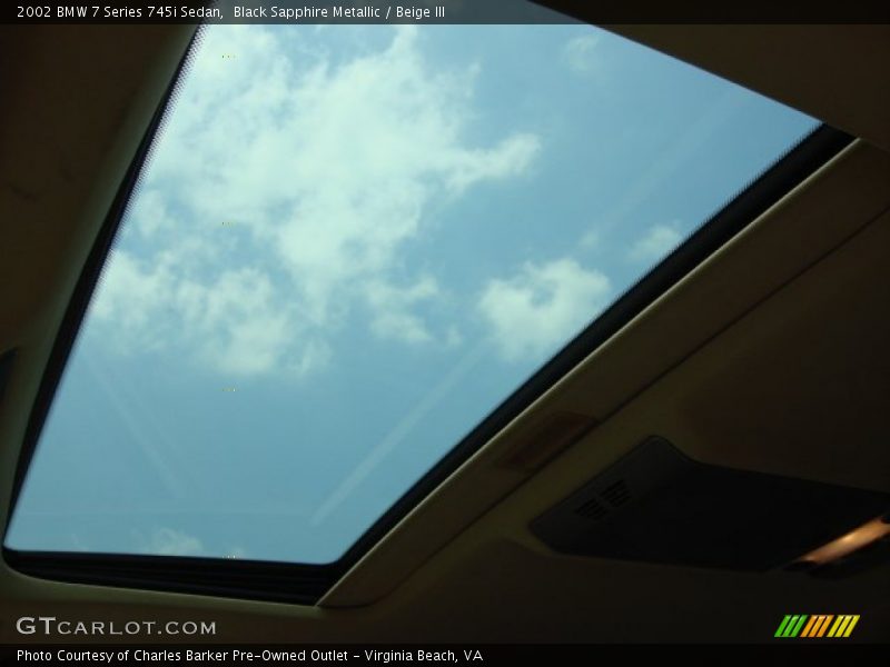 Black Sapphire Metallic / Beige III 2002 BMW 7 Series 745i Sedan