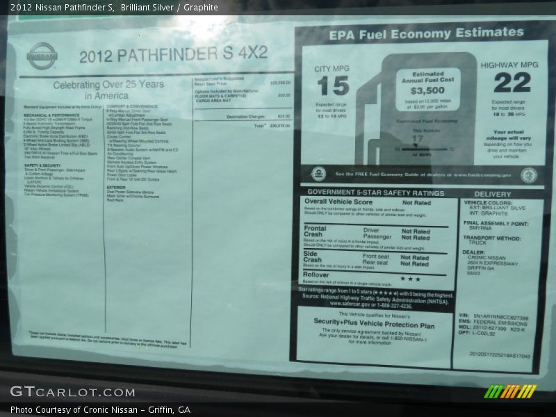 Brilliant Silver / Graphite 2012 Nissan Pathfinder S