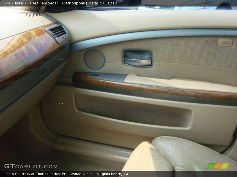 Black Sapphire Metallic / Beige III 2002 BMW 7 Series 745i Sedan