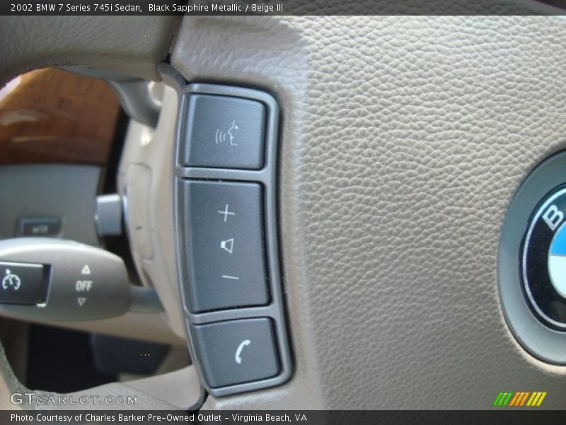 Black Sapphire Metallic / Beige III 2002 BMW 7 Series 745i Sedan