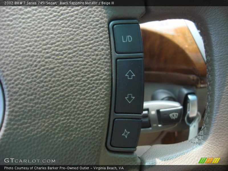 Black Sapphire Metallic / Beige III 2002 BMW 7 Series 745i Sedan