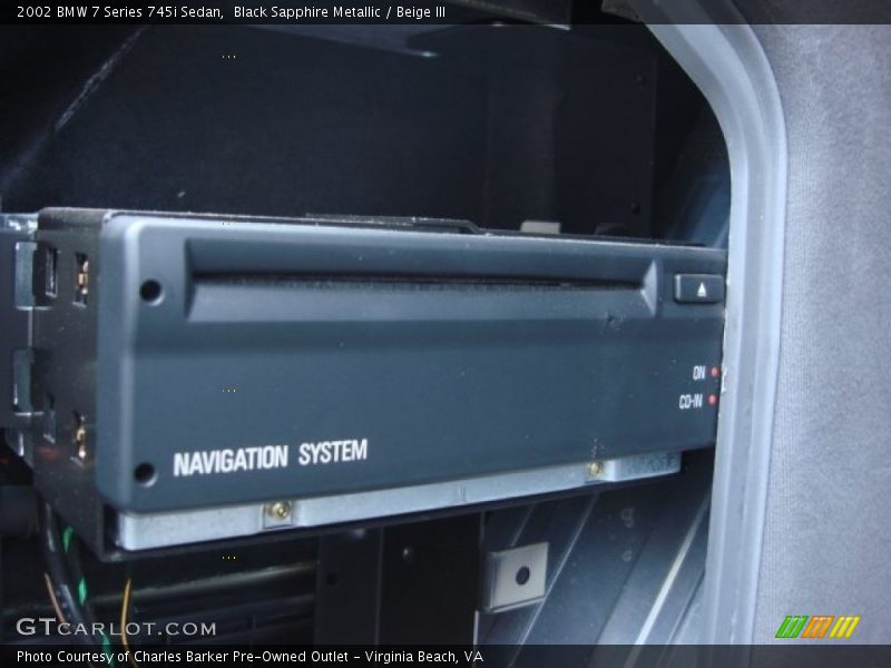 Black Sapphire Metallic / Beige III 2002 BMW 7 Series 745i Sedan