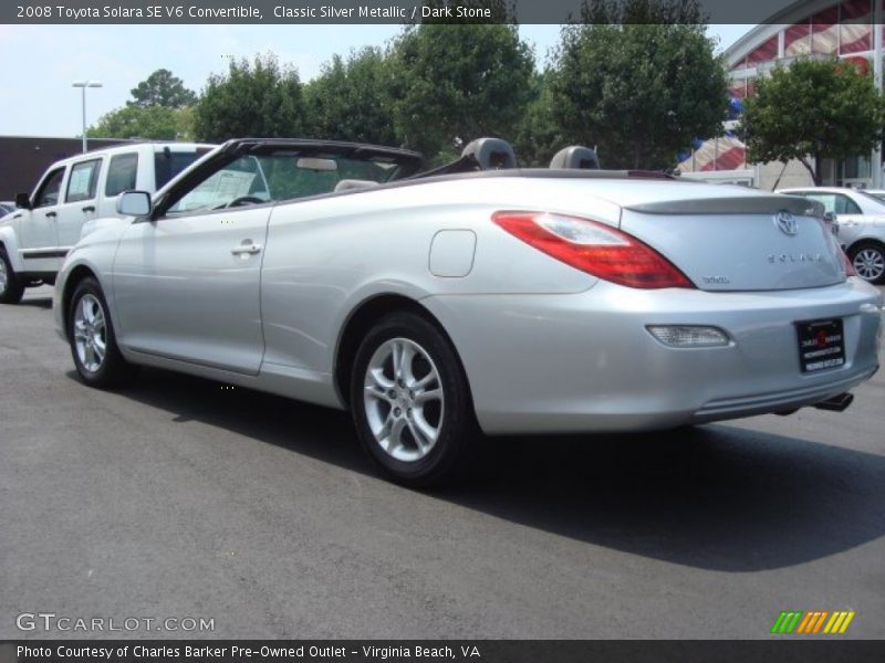 Classic Silver Metallic / Dark Stone 2008 Toyota Solara SE V6 Convertible