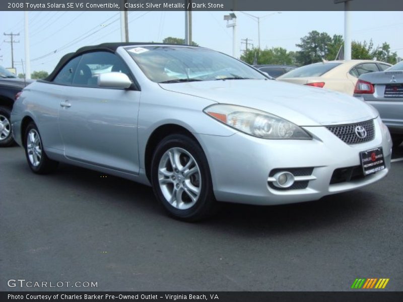Classic Silver Metallic / Dark Stone 2008 Toyota Solara SE V6 Convertible
