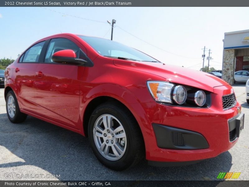 Victory Red / Jet Black/Dark Titanium 2012 Chevrolet Sonic LS Sedan