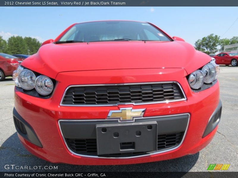 Victory Red / Jet Black/Dark Titanium 2012 Chevrolet Sonic LS Sedan