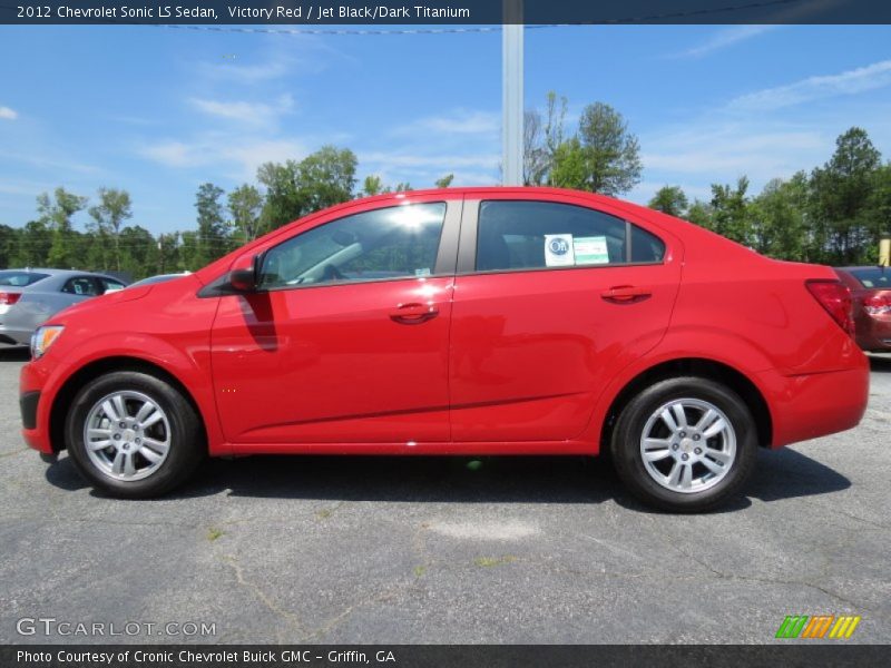 Victory Red / Jet Black/Dark Titanium 2012 Chevrolet Sonic LS Sedan