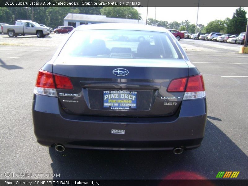 Graphite Gray Metallic / Off Black 2010 Subaru Legacy 3.6R Limited Sedan