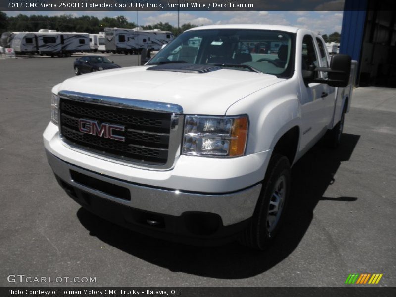 Summit White / Dark Titanium 2012 GMC Sierra 2500HD Extended Cab Utility Truck