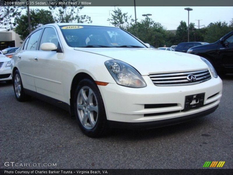 Ivory White Pearl / Willow 2004 Infiniti G 35 Sedan