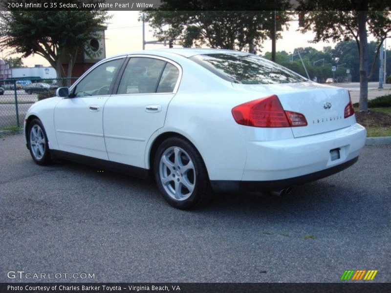 Ivory White Pearl / Willow 2004 Infiniti G 35 Sedan