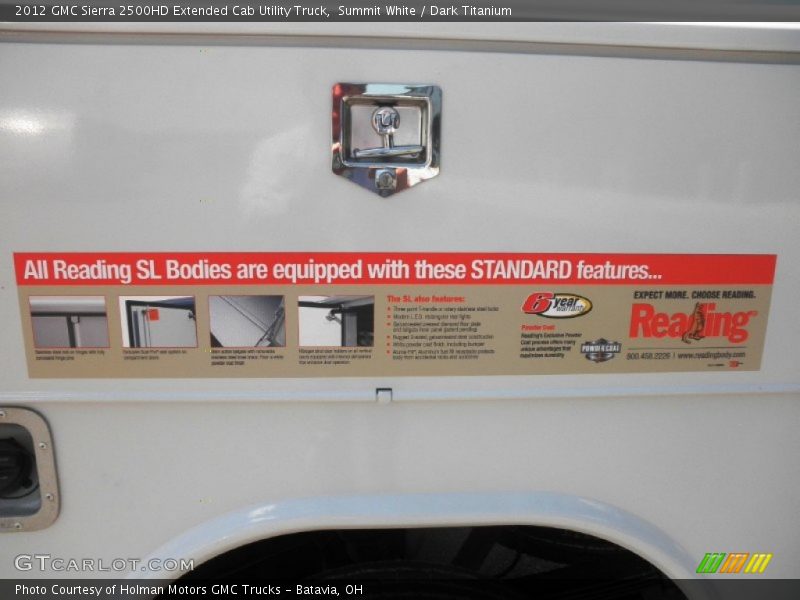 Summit White / Dark Titanium 2012 GMC Sierra 2500HD Extended Cab Utility Truck