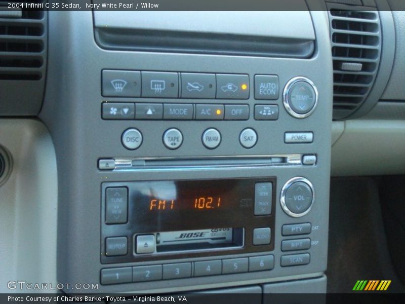 Ivory White Pearl / Willow 2004 Infiniti G 35 Sedan