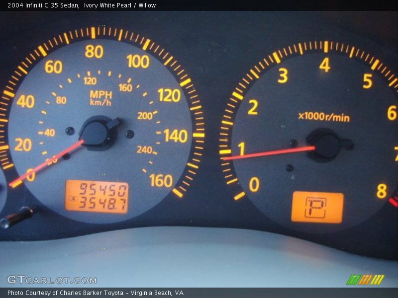 Ivory White Pearl / Willow 2004 Infiniti G 35 Sedan