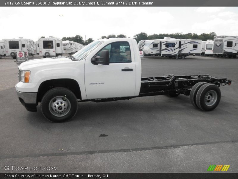 Summit White / Dark Titanium 2012 GMC Sierra 3500HD Regular Cab Dually Chassis