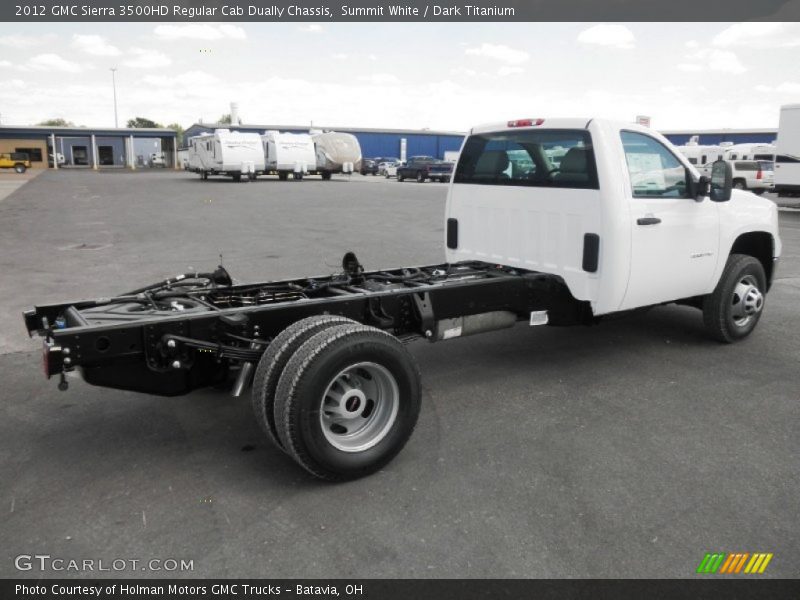 Summit White / Dark Titanium 2012 GMC Sierra 3500HD Regular Cab Dually Chassis