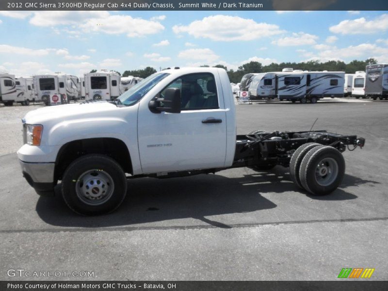Summit White / Dark Titanium 2012 GMC Sierra 3500HD Regular Cab 4x4 Dually Chassis