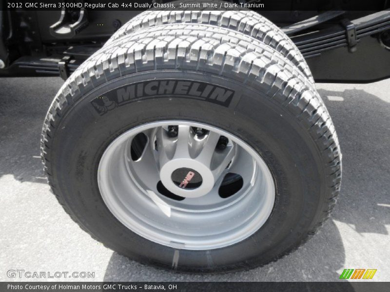 Summit White / Dark Titanium 2012 GMC Sierra 3500HD Regular Cab 4x4 Dually Chassis